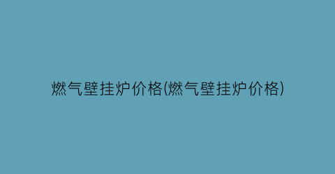 燃气壁挂炉价格(燃气壁挂炉价格)