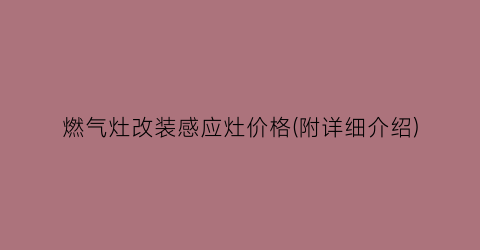 “燃气灶改装感应灶价格(附详细介绍)