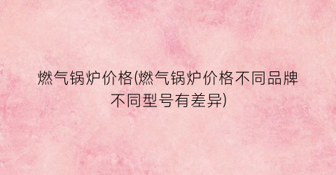 燃气锅炉价格(燃气锅炉价格不同品牌不同型号有差异)