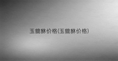 “玉貔貅价格(玉貔貅价格)