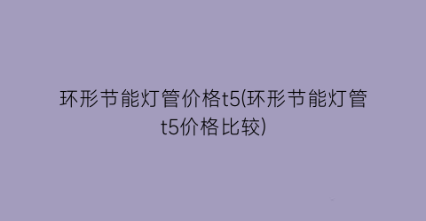 环形节能灯管价格t5(环形节能灯管t5价格比较)