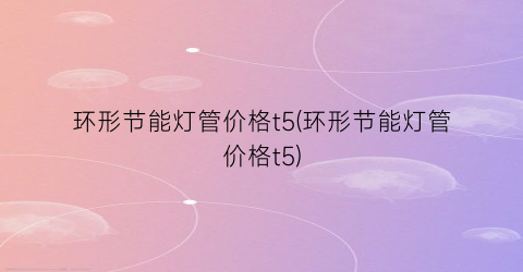 环形节能灯管价格t5(环形节能灯管价格t5)