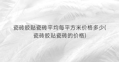 瓷砖胶贴瓷砖平均每平方米价格多少(瓷砖胶贴瓷砖的价格)