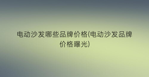 电动沙发哪些品牌价格(电动沙发品牌价格曝光)
