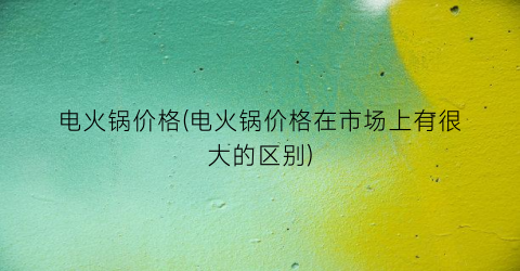 电火锅价格(电火锅价格在市场上有很大的区别)