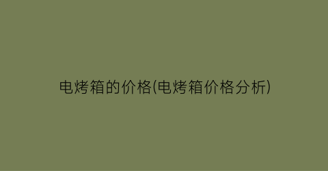 电烤箱的价格(电烤箱价格分析)