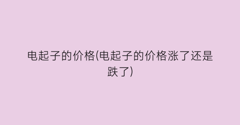 电起子的价格(电起子的价格涨了还是跌了)