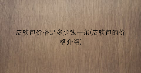 皮软包价格是多少钱一条(皮软包的价格介绍)