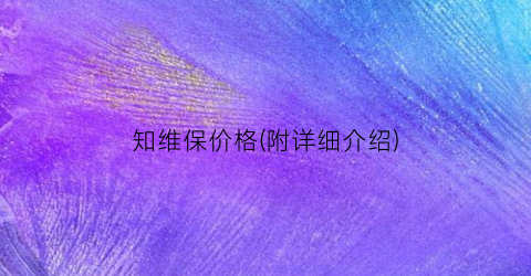 知维保价格(附详细介绍)