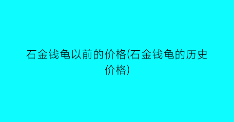 石金钱龟以前的价格(石金钱龟的历史价格)