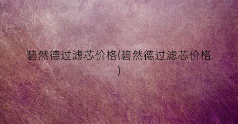 碧然德过滤芯价格(碧然德过滤芯价格)
