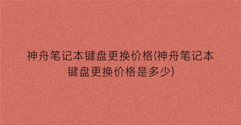 神舟笔记本键盘更换价格(神舟笔记本键盘更换价格是多少)