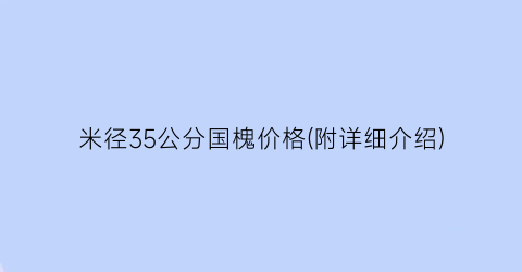 米径35公分国槐价格(附详细介绍)