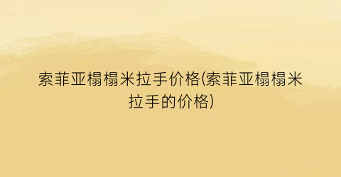 索菲亚榻榻米拉手价格(索菲亚榻榻米拉手的价格)