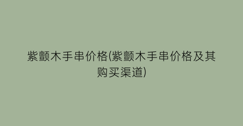 紫颤木手串价格(紫颤木手串价格及其购买渠道)