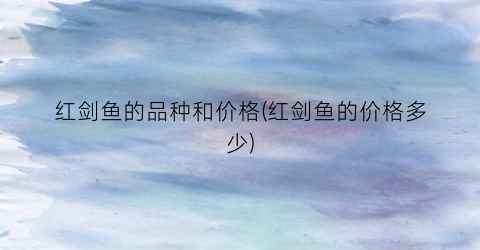 红剑鱼的品种和价格(红剑鱼的价格多少)