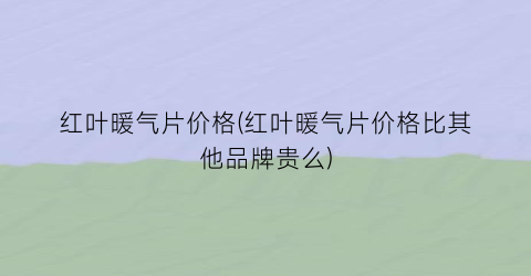 红叶暖气片价格(红叶暖气片价格比其他品牌贵么)