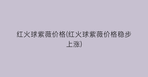 红火球紫薇价格(红火球紫薇价格稳步上涨)