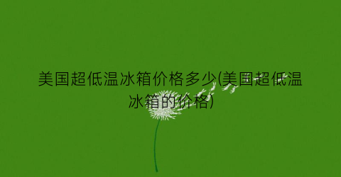 美国超低温冰箱价格多少(美国超低温冰箱的价格)