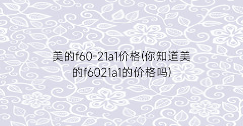 美的f60-21a1价格(你知道美的f6021a1的价格吗)