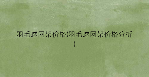 羽毛球网架价格(羽毛球网架价格分析)