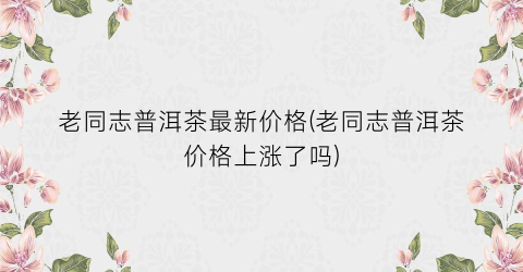 老同志普洱茶最新价格(老同志普洱茶价格上涨了吗)