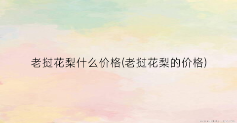 老挝花梨什么价格(老挝花梨的价格)