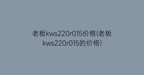 老板kws220r015价格(老板kws220r015的价格)