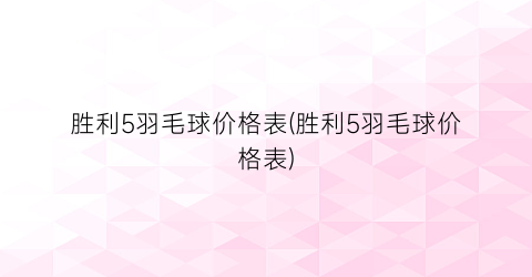 胜利5羽毛球价格表(胜利5羽毛球价格表)
