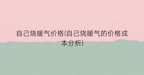 自己烧暖气价格(自己烧暖气的价格成本分析)