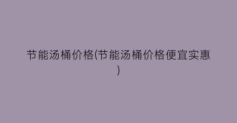 节能汤桶价格(节能汤桶价格便宜实惠)