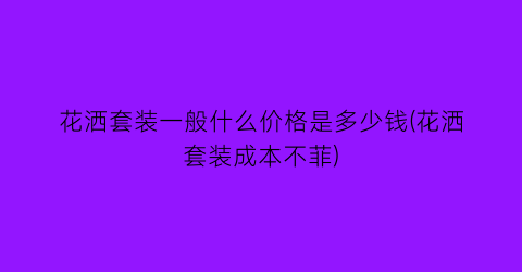 花洒套装一般什么价格是多少钱(花洒套装成本不菲)