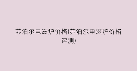 苏泊尔电滋炉价格(苏泊尔电滋炉价格评测)