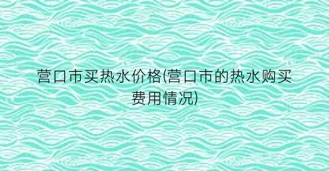 营口市买热水价格(营口市的热水购买费用情况)