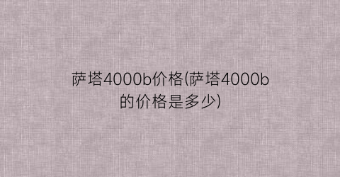 萨塔4000b价格(萨塔4000b的价格是多少)