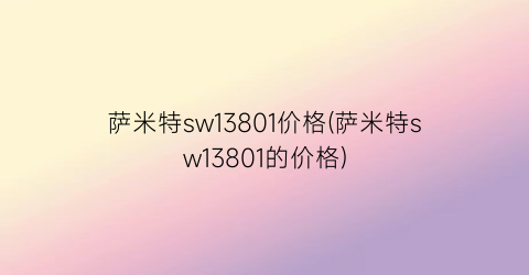 萨米特sw13801价格(萨米特sw13801的价格)