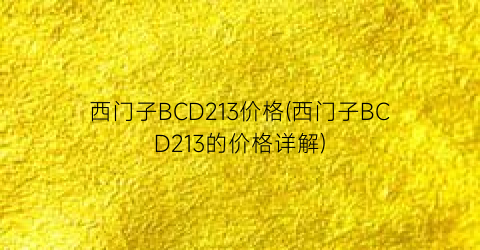 西门子BCD213价格(西门子BCD213的价格详解)