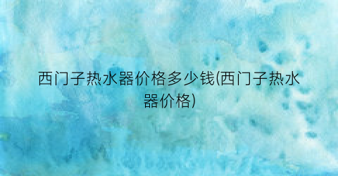 西门子热水器价格多少钱(西门子热水器价格)