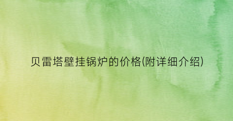 贝雷塔壁挂锅炉的价格(附详细介绍)