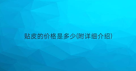 贴皮的价格是多少(附详细介绍)