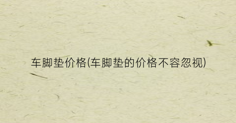车脚垫价格(车脚垫的价格不容忽视)
