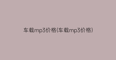车载mp3价格(车载mp3价格)