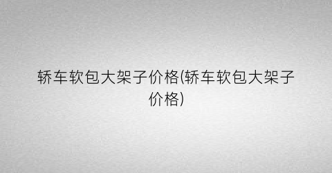 轿车软包大架子价格(轿车软包大架子价格)