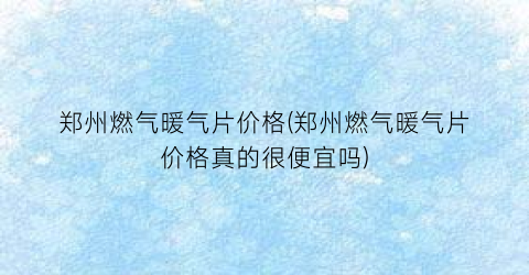 郑州燃气暖气片价格(郑州燃气暖气片价格真的很便宜吗)
