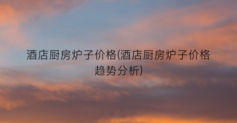 酒店厨房炉子价格(酒店厨房炉子价格趋势分析)