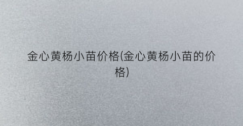 金心黄杨小苗价格(金心黄杨小苗的价格)