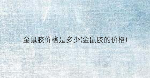 金鼠胶价格是多少(金鼠胶的价格)