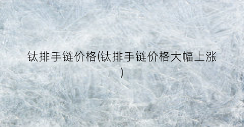 钛排手链价格(钛排手链价格大幅上涨)