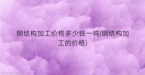 钢结构加工价格多少钱一吨(钢结构加工的价格)