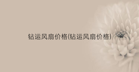 钻运风扇价格(钻运风扇价格)